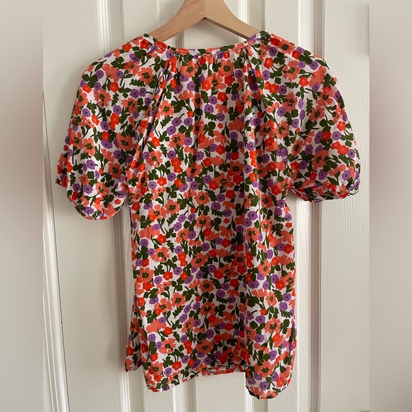 Amour Vert Lotta 100% Floral Washable Silk Blouse - Picture 4 of 9